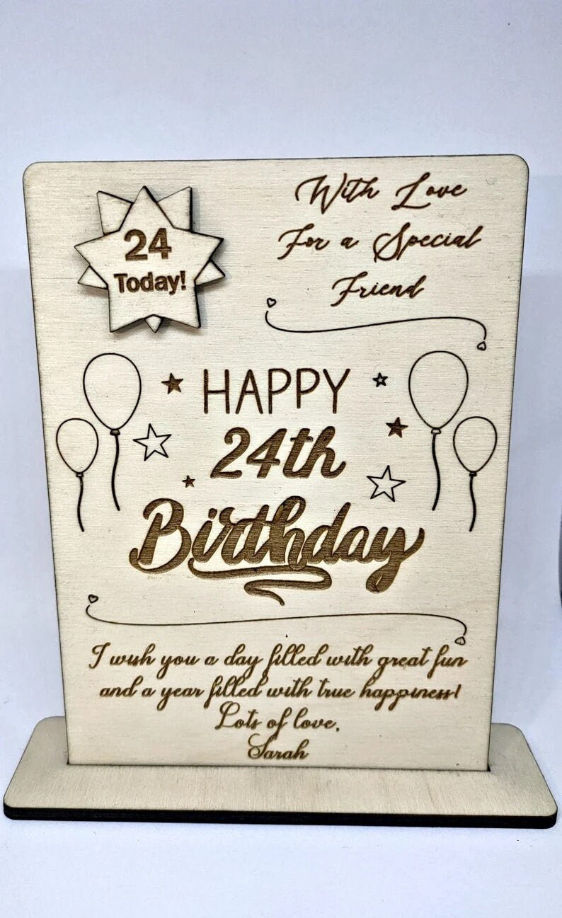 Personalised Wooden Birthday Card