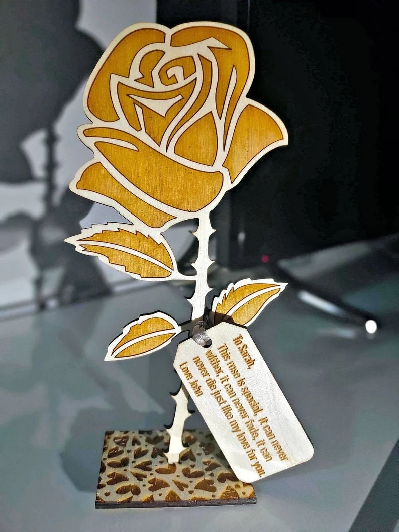 Personalised Wooden Everlasting Rose