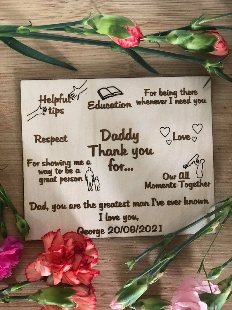 Personalised Father's Day Wooden Card