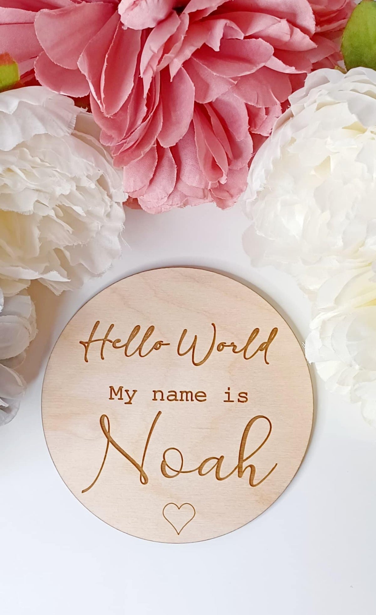 Wooden Personalised Baby Arrival Sign