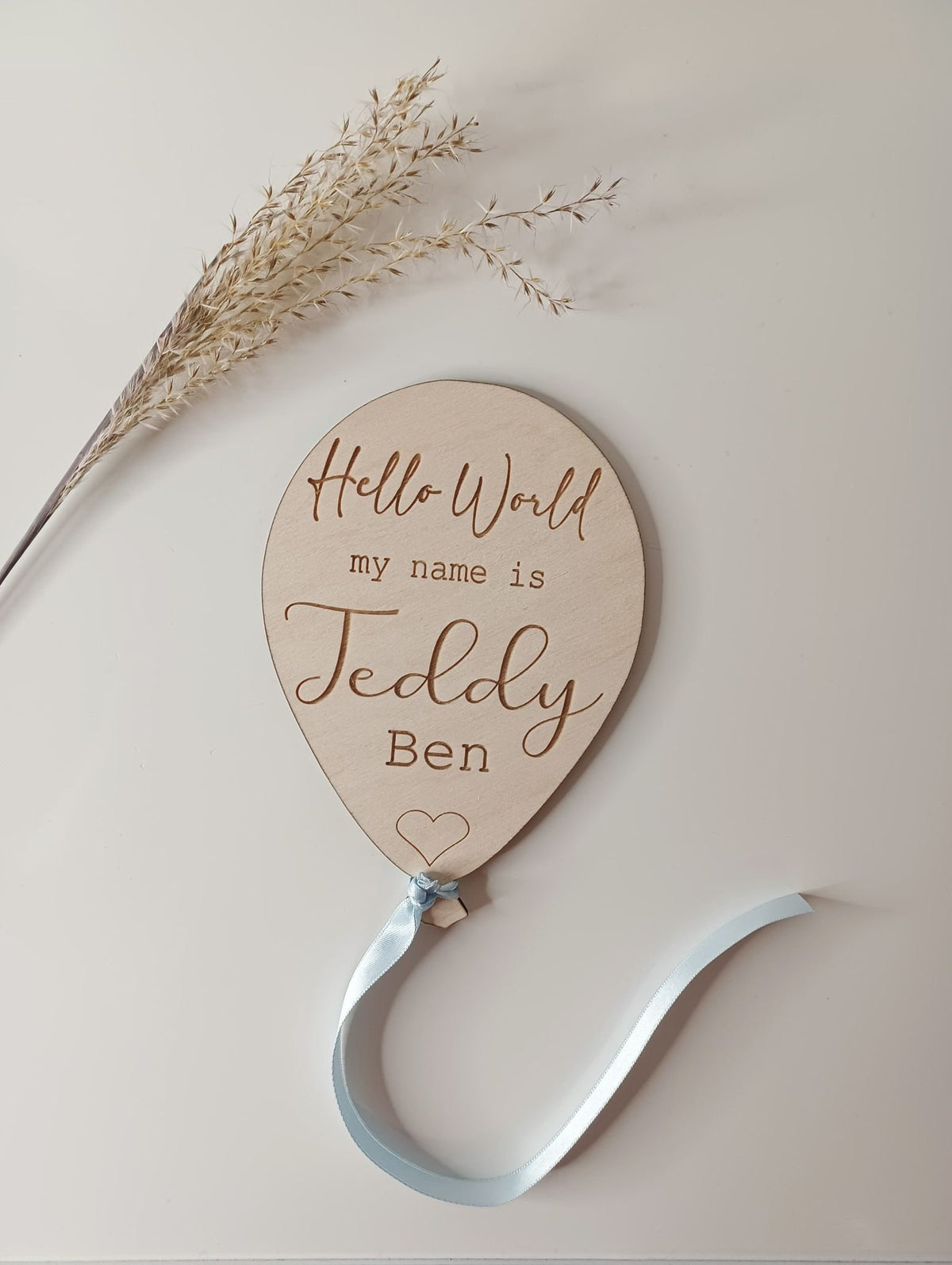 Hello World Balloon Name Plaque
