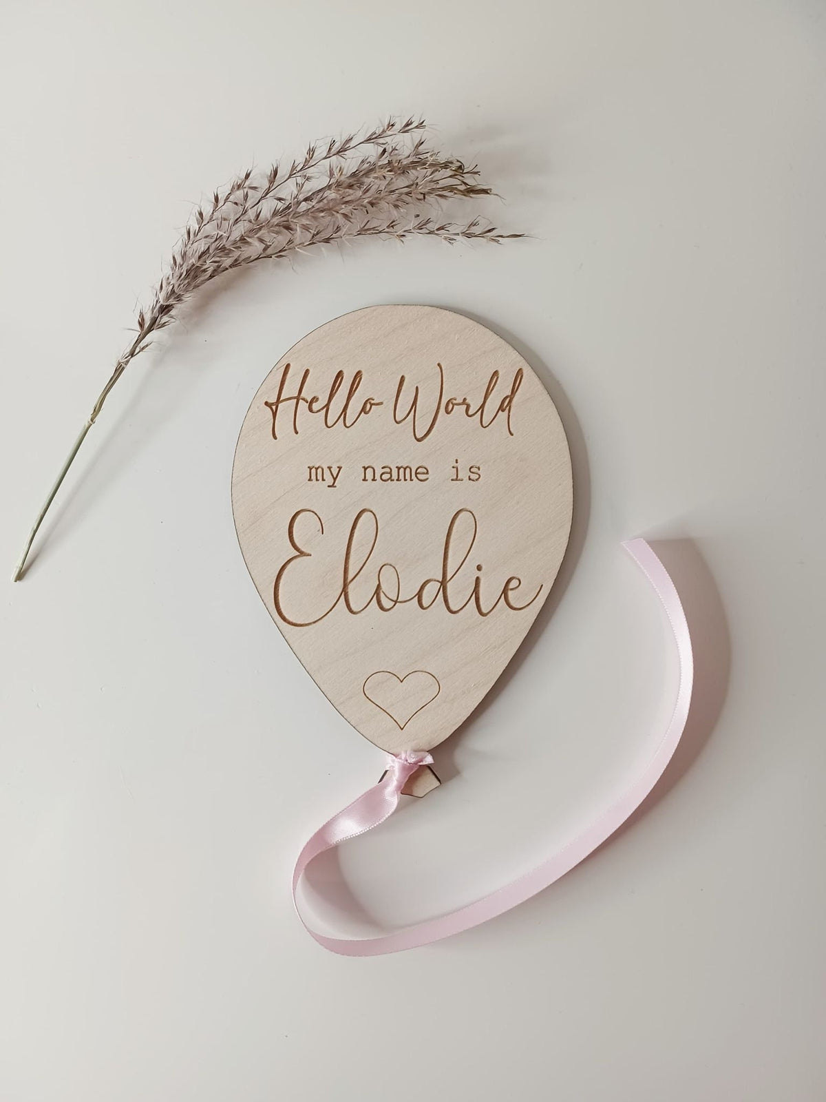 Hello World Balloon Name Plaque