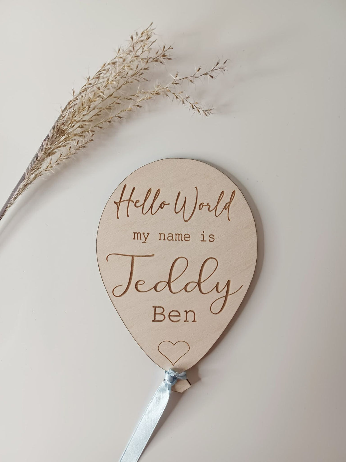Hello World Balloon Name Plaque