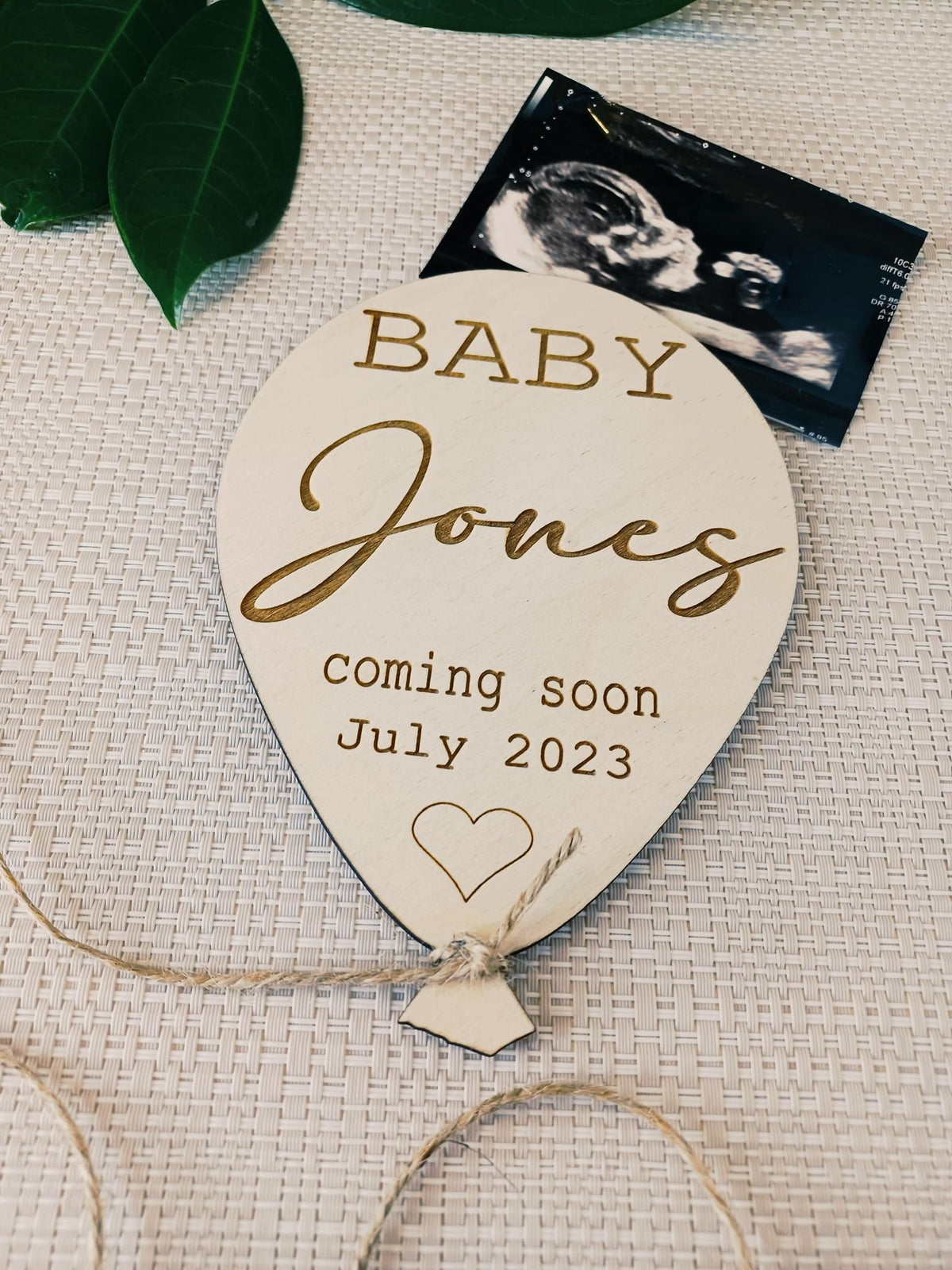 Personalised Baby Announcement Balloon Plaque