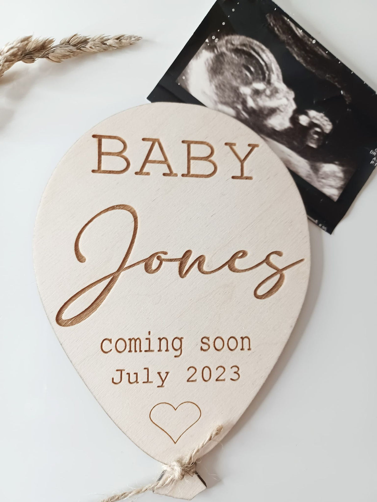 Personalised Baby Announcement Balloon Plaque