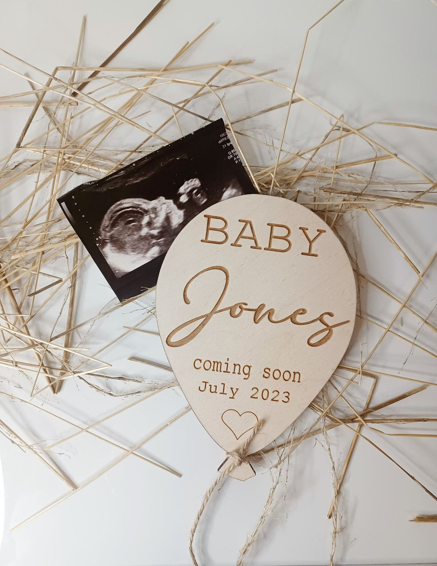 Personalised Baby Announcement Balloon Plaque