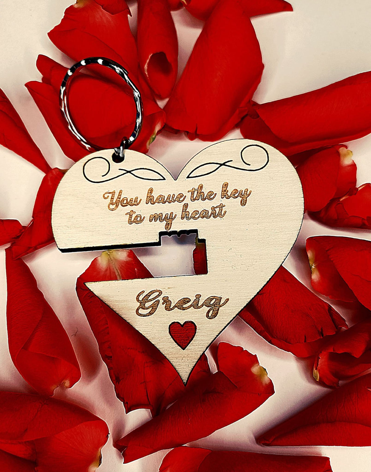 Key to My Heart Personalized Keychain