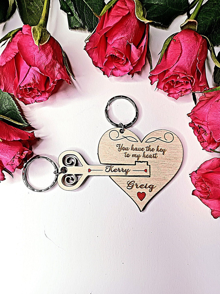 Key to My Heart Personalized Keychain