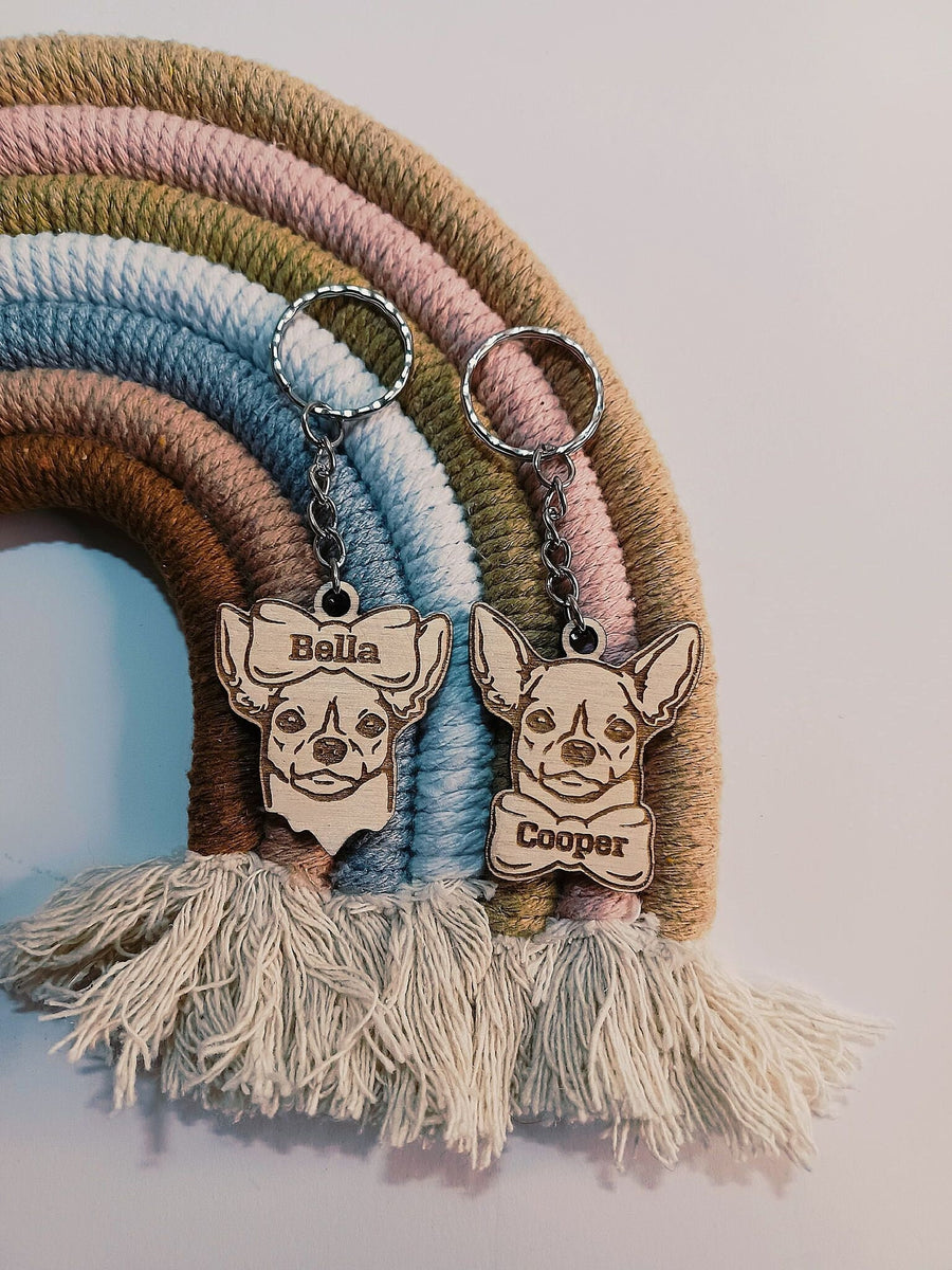 Engraved Chihuahua Dog Keychain