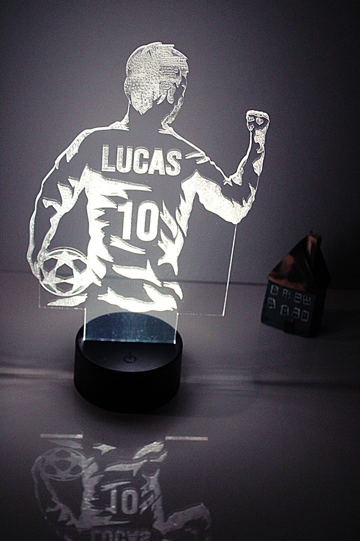 Personalised Football Night Light for Boys - Kids Bedroom Lamp Gift