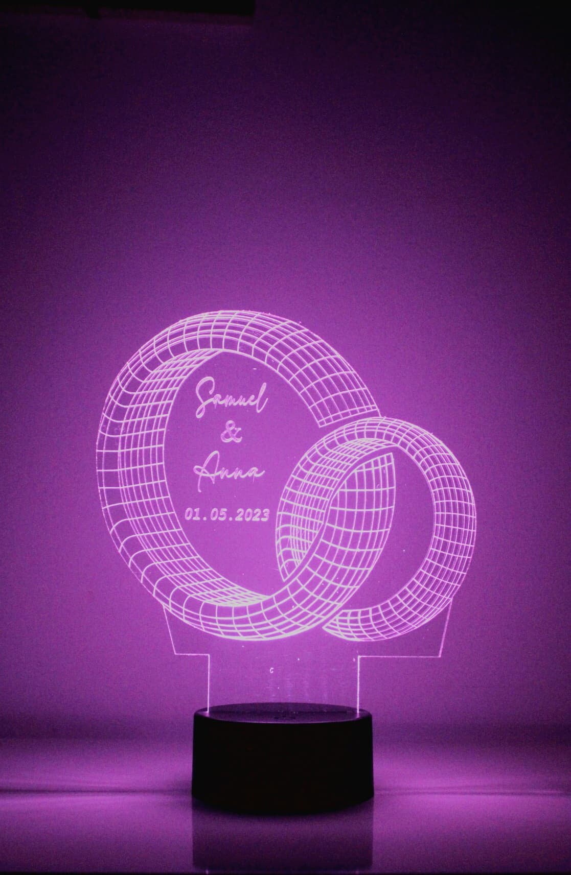 Personalised Custom 3D Rings Lamp