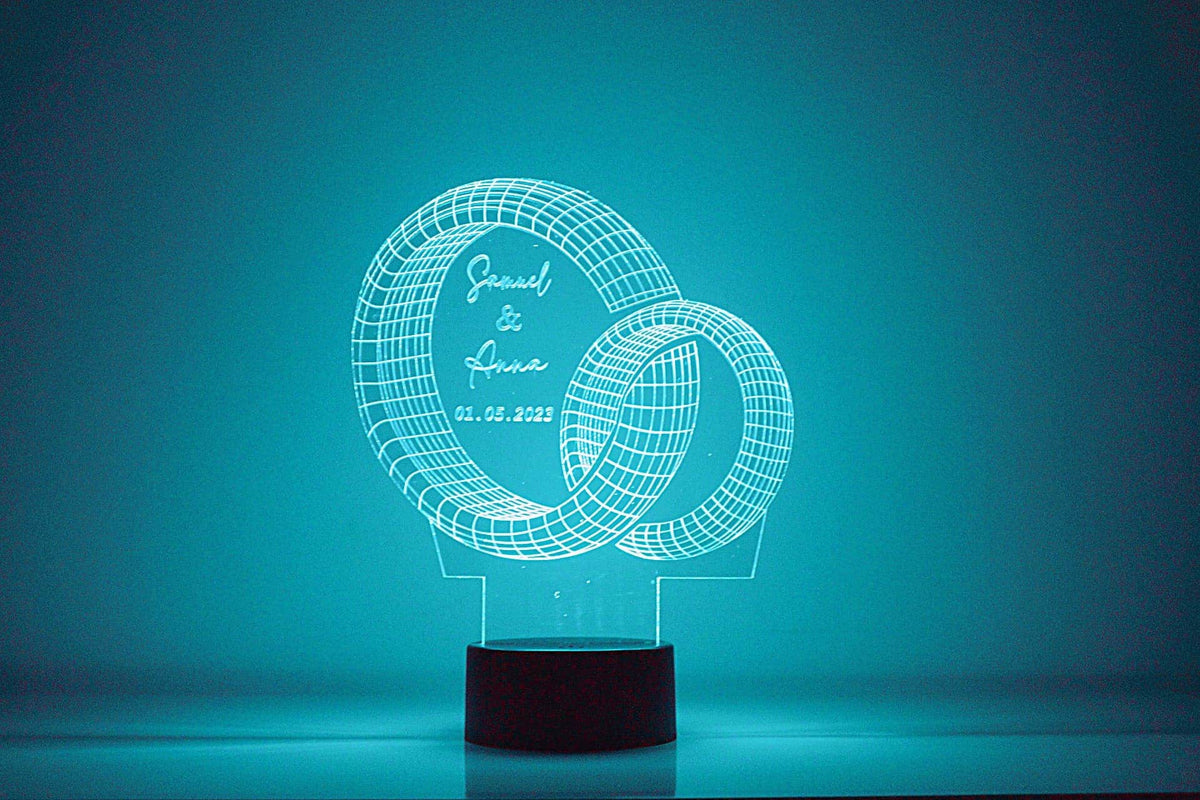 Personalised Custom 3D Rings Lamp