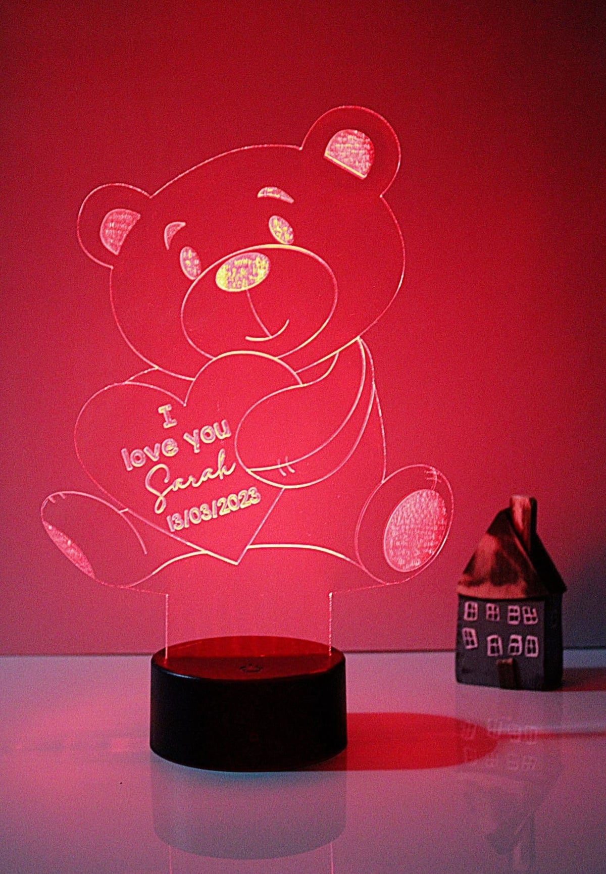 Personalised LED Lamp - Valentine's Teddy
