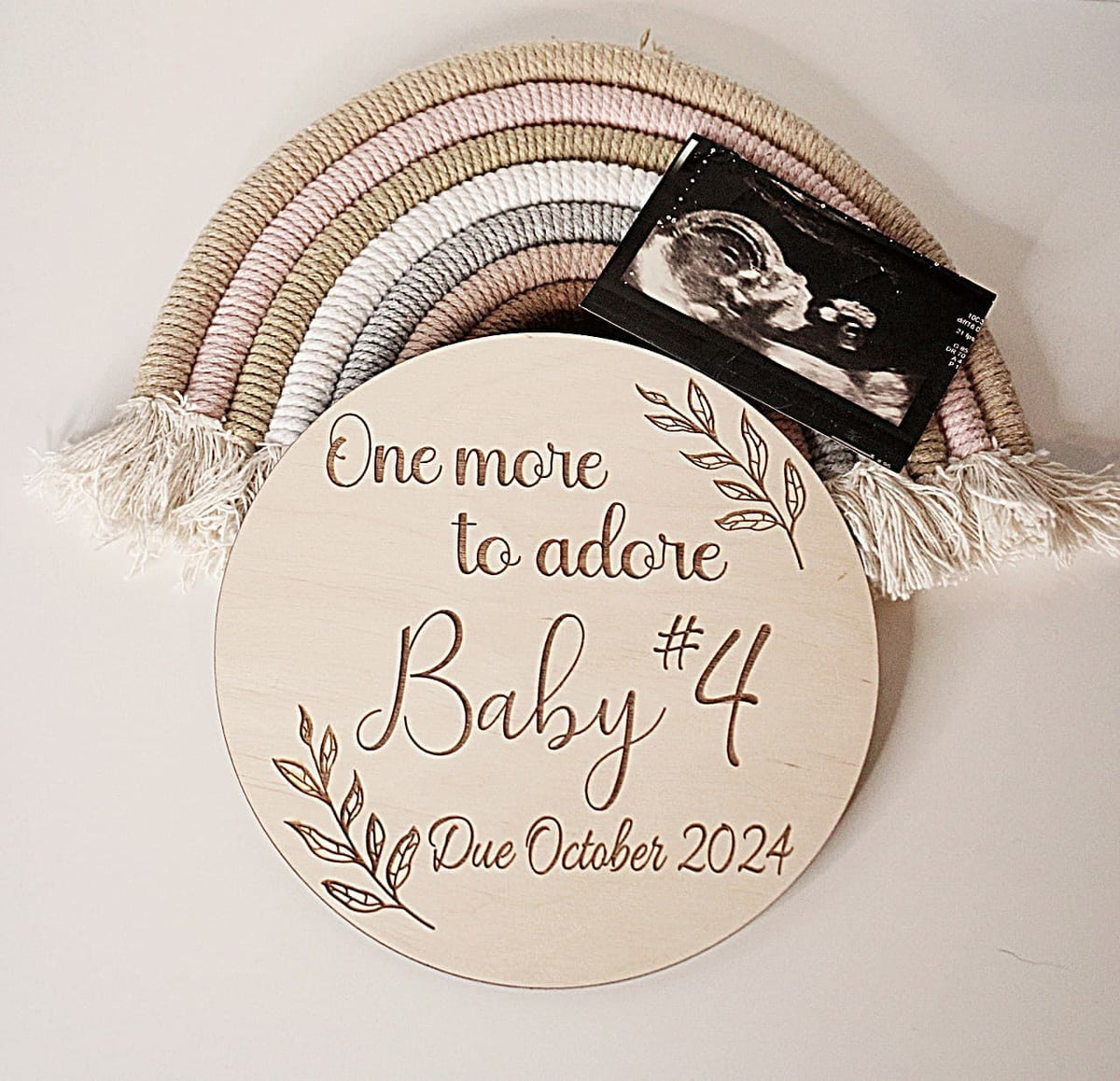 Custom Baby Name Sign, 'One more to adore'