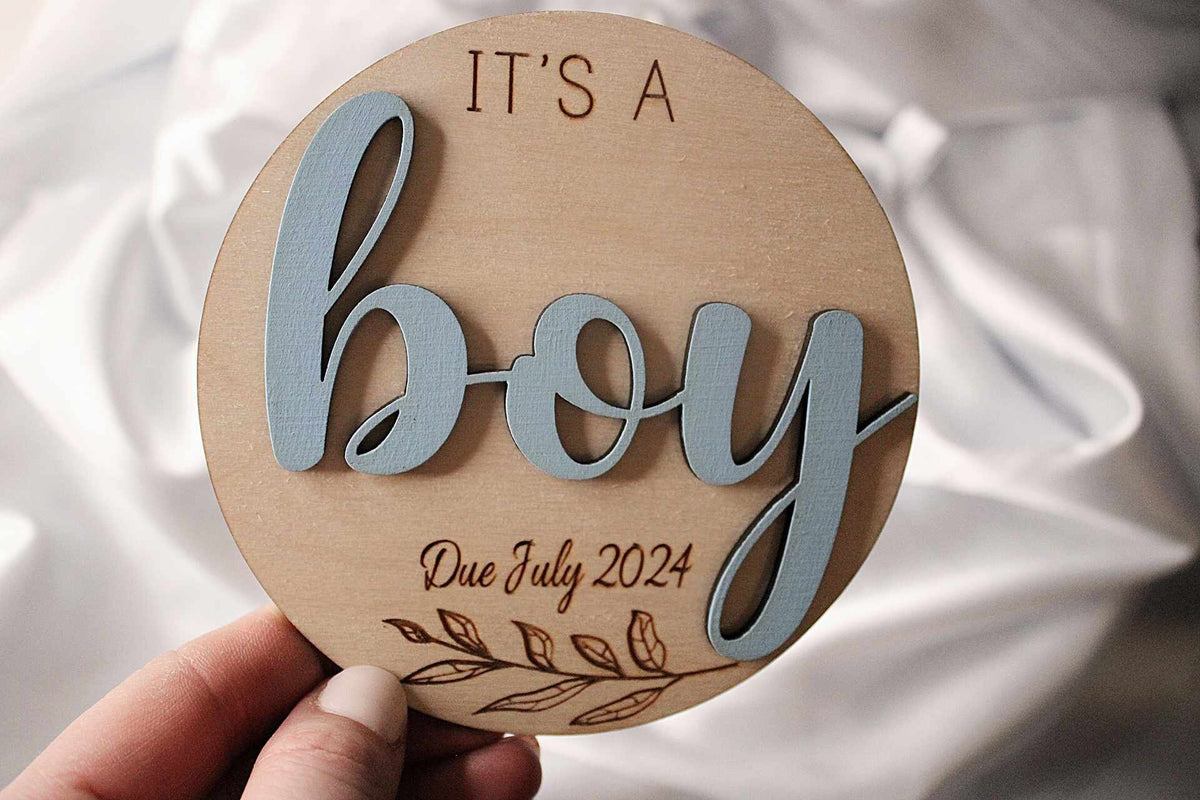 Double Sided Gender Reveal Plaque - It's a Boy