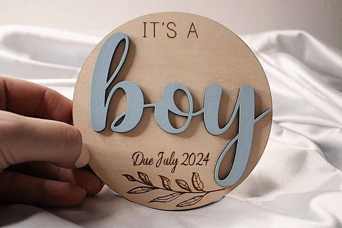 Double Sided Gender Reveal Plaque - It's a Boy