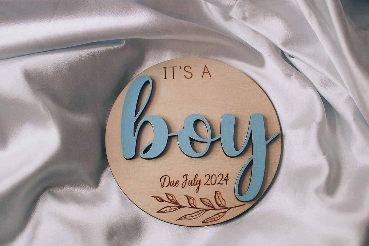 Double Sided Gender Reveal Plaque - It's a Girl