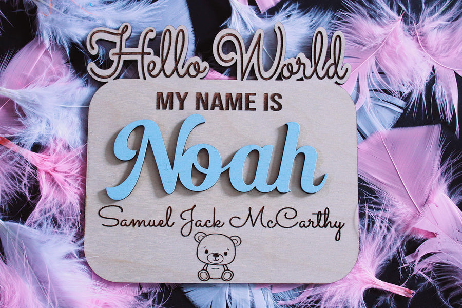Baby Announcement Sign - Blue 2