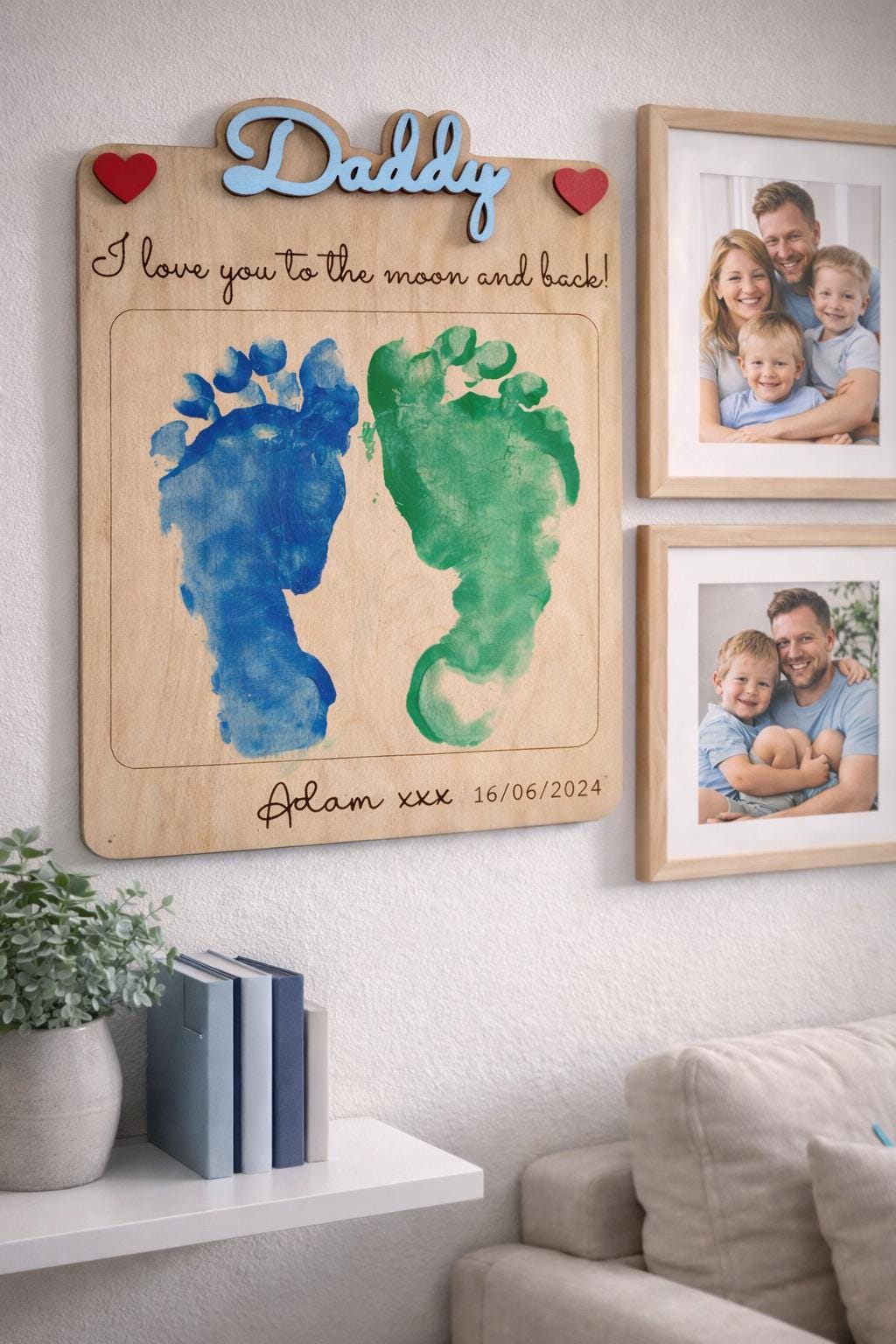 Personalised Handprint & Footprint Sign - DIY Father's Day Gift