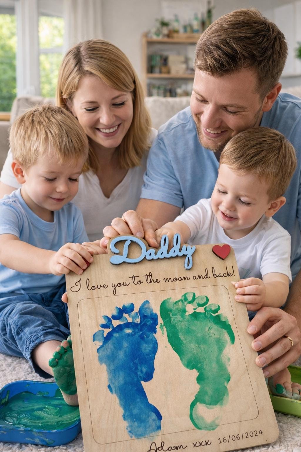 Personalised Handprint & Footprint Sign - DIY Father's Day Gift