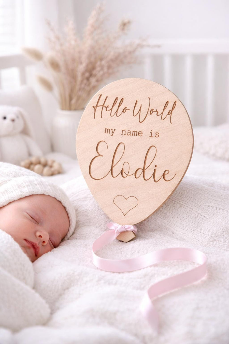 Hello World Balloon Name Plaque