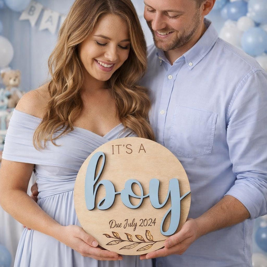 Double Sided Gender Reveal Plaque - It's a Boy