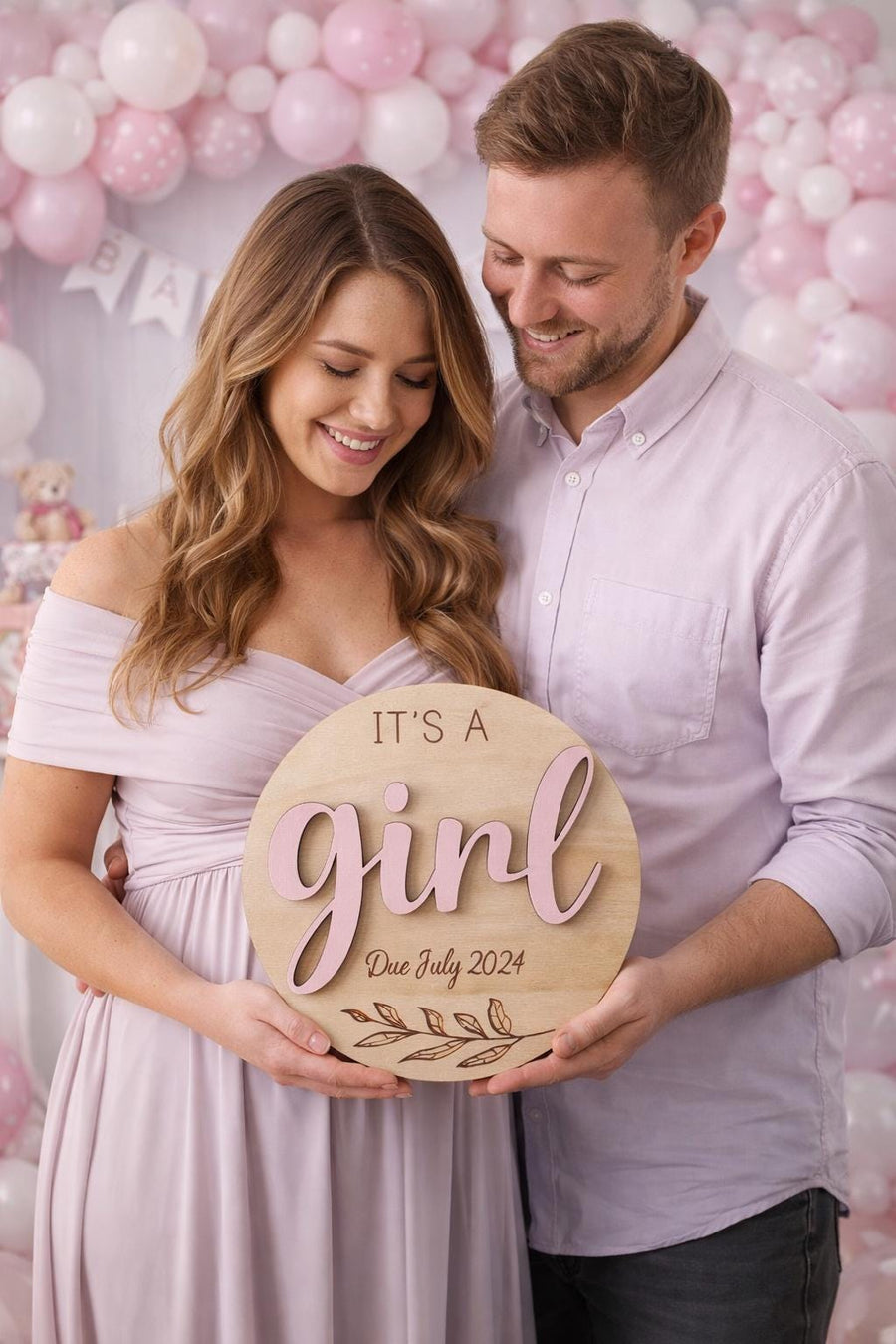 Double Sided Gender Reveal Plaque - It's a Girl