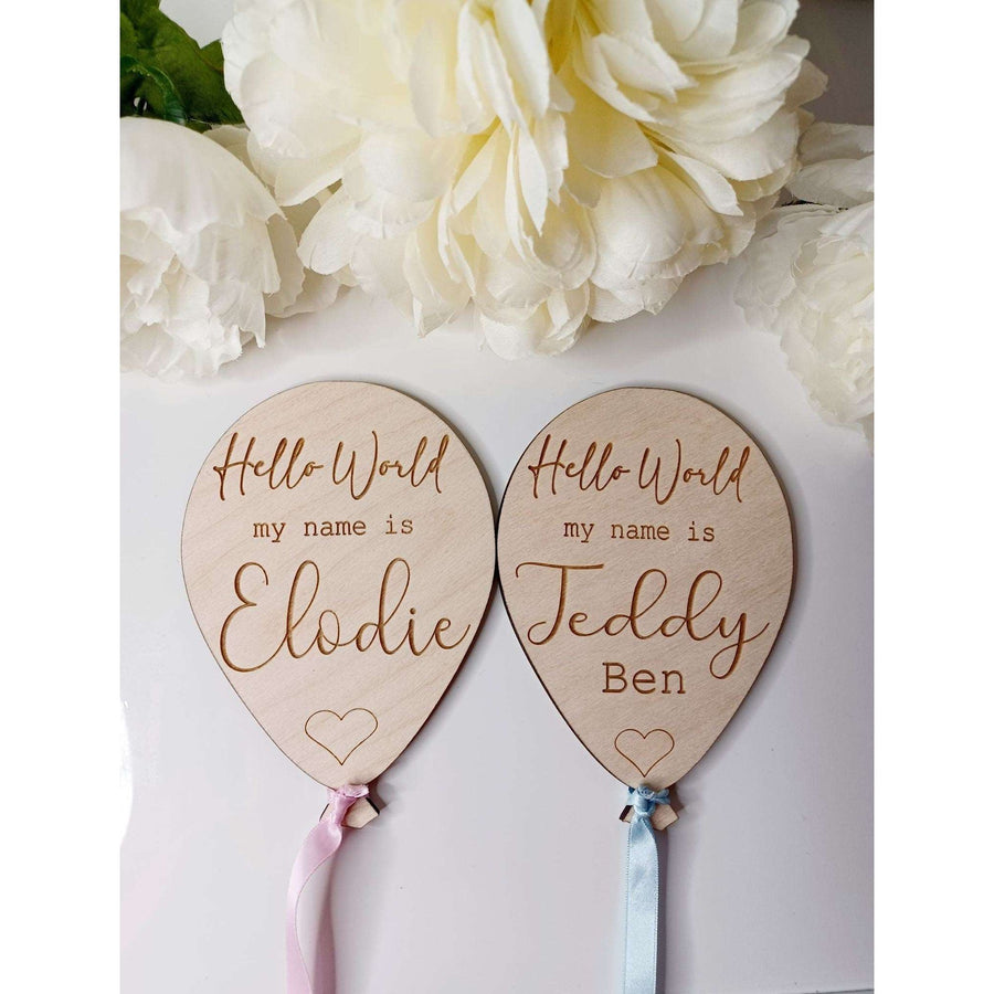 Hello World Balloon Name Plaque