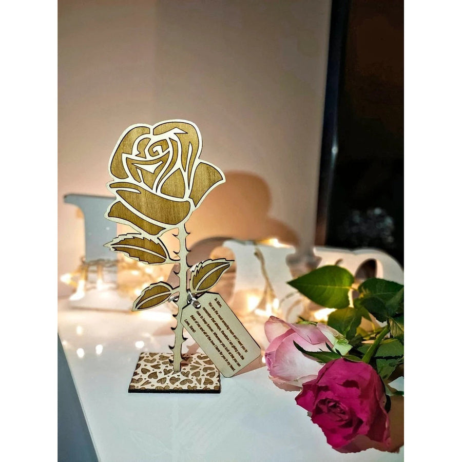 Personalised Wooden Everlasting Rose
