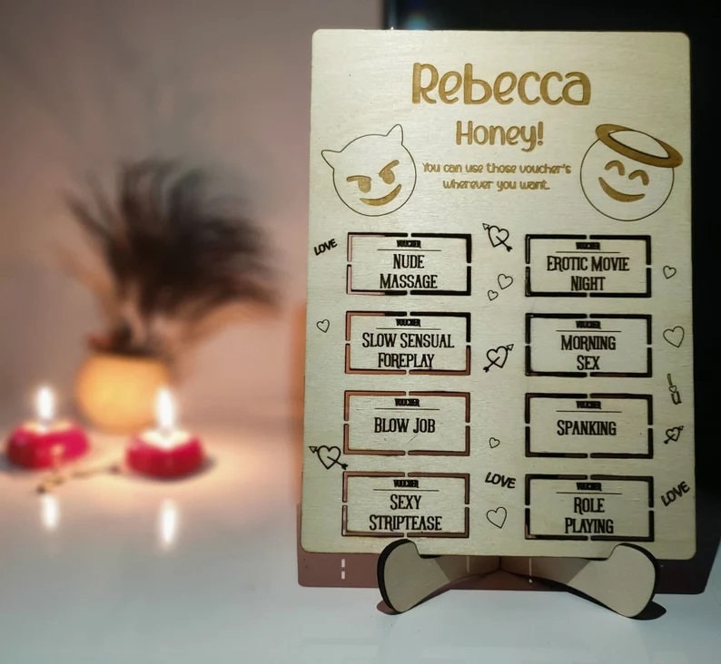 Personalised Wooden Love Vouchers Card