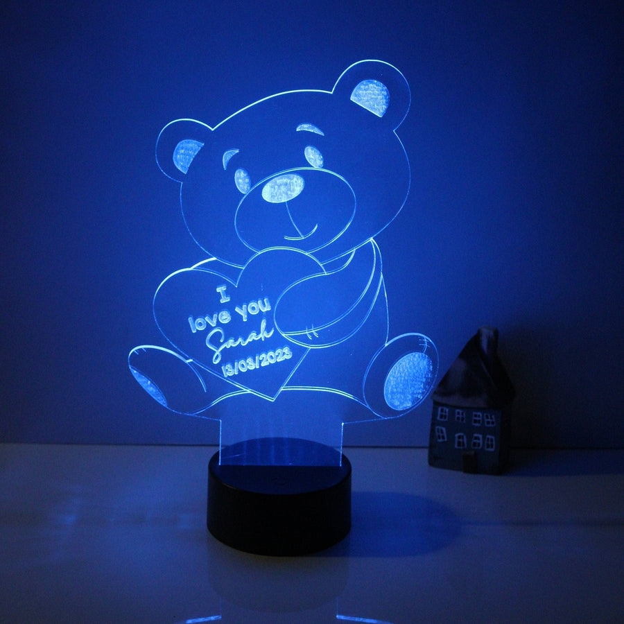 Personalised LED Lamp - Valentine's Teddy