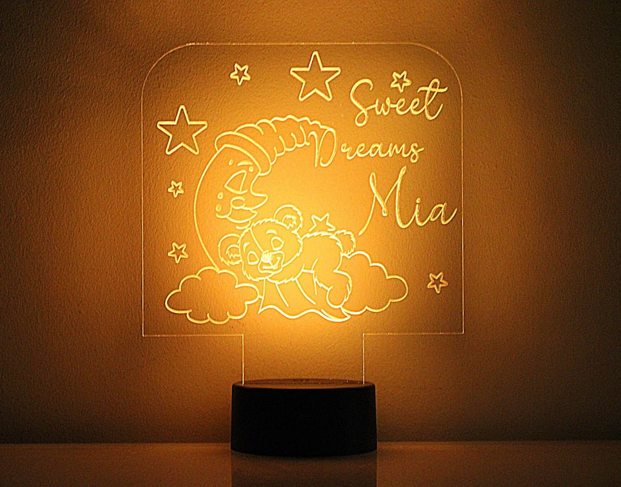Nursery Lamp - 'Sweet Dreams' Cute Koala & Moon LED Light