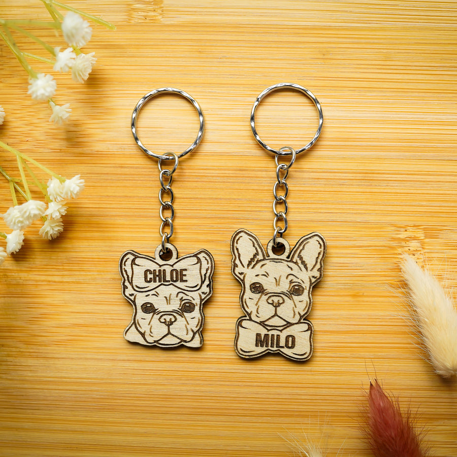 Personalised French Bulldog Keyring