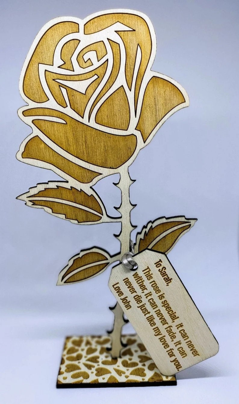 Personalised Wooden Everlasting Rose