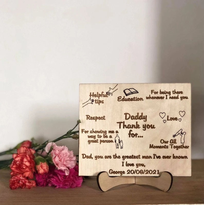 Personalised Father's Day Wooden Card