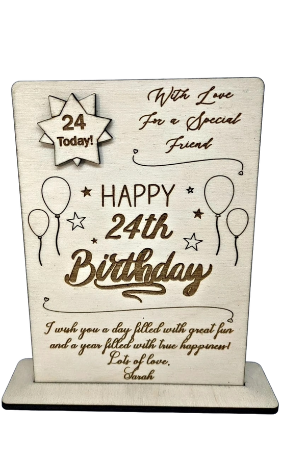 Personalised Wooden Birthday Card