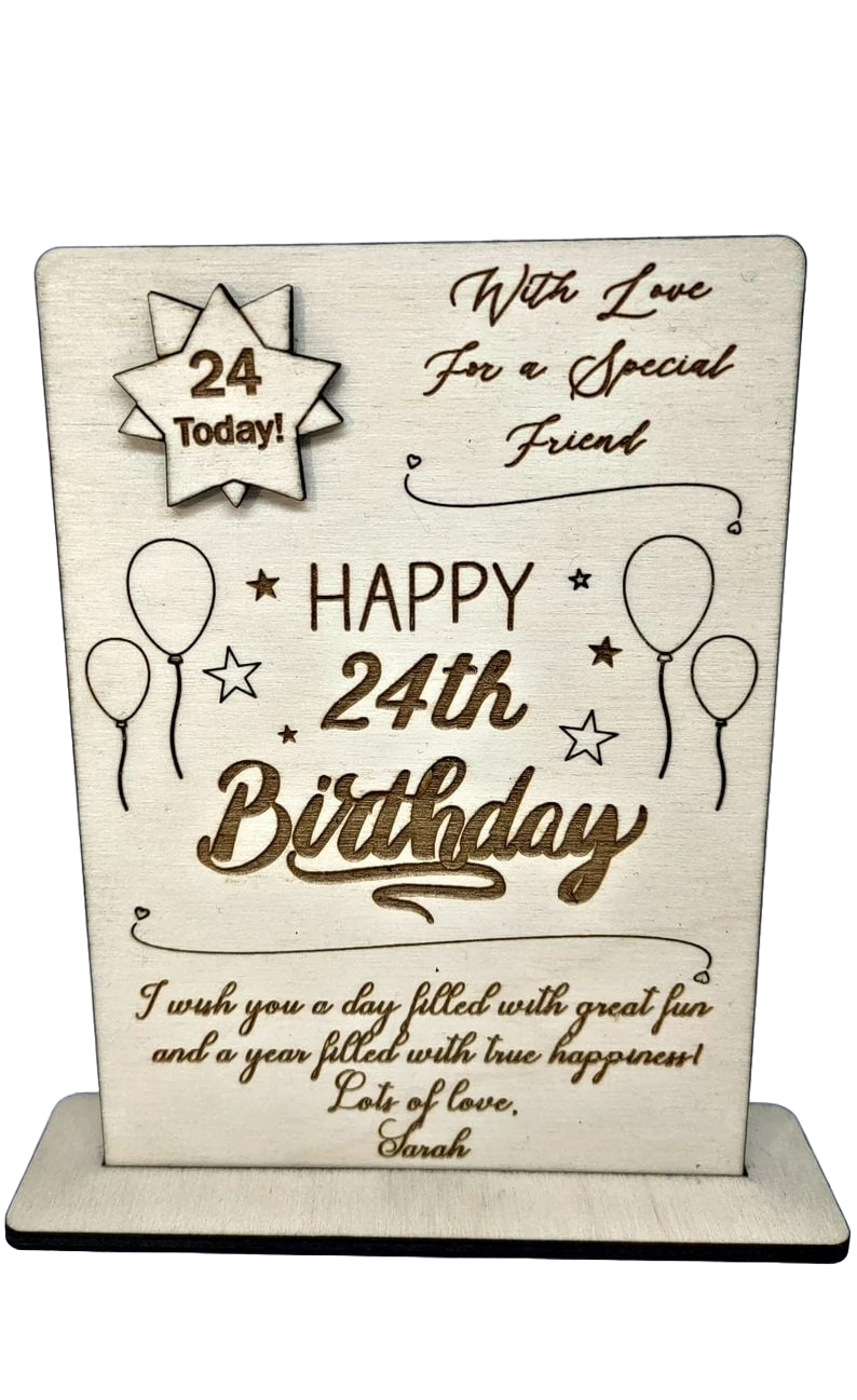 Personalised Wooden Birthday Card