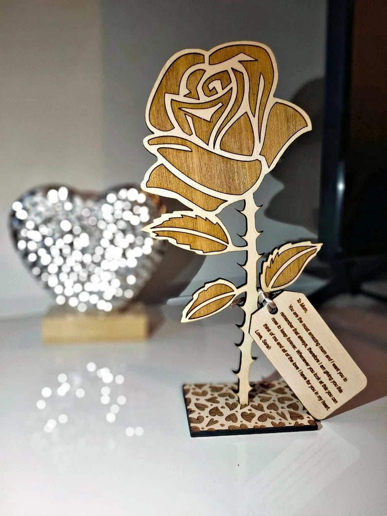 Personalised Wooden Everlasting Rose