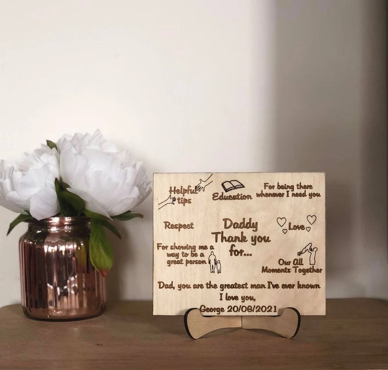 Personalised Father's Day Wooden Card