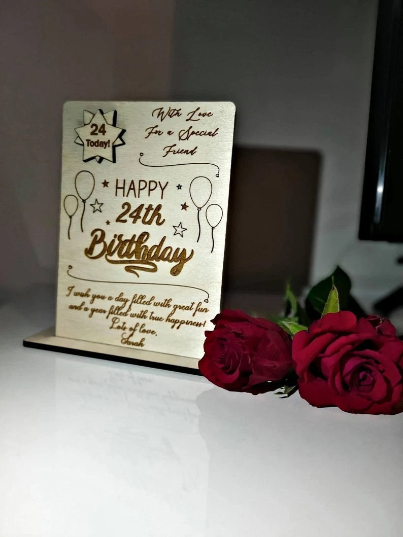 Personalised Wooden Birthday Card