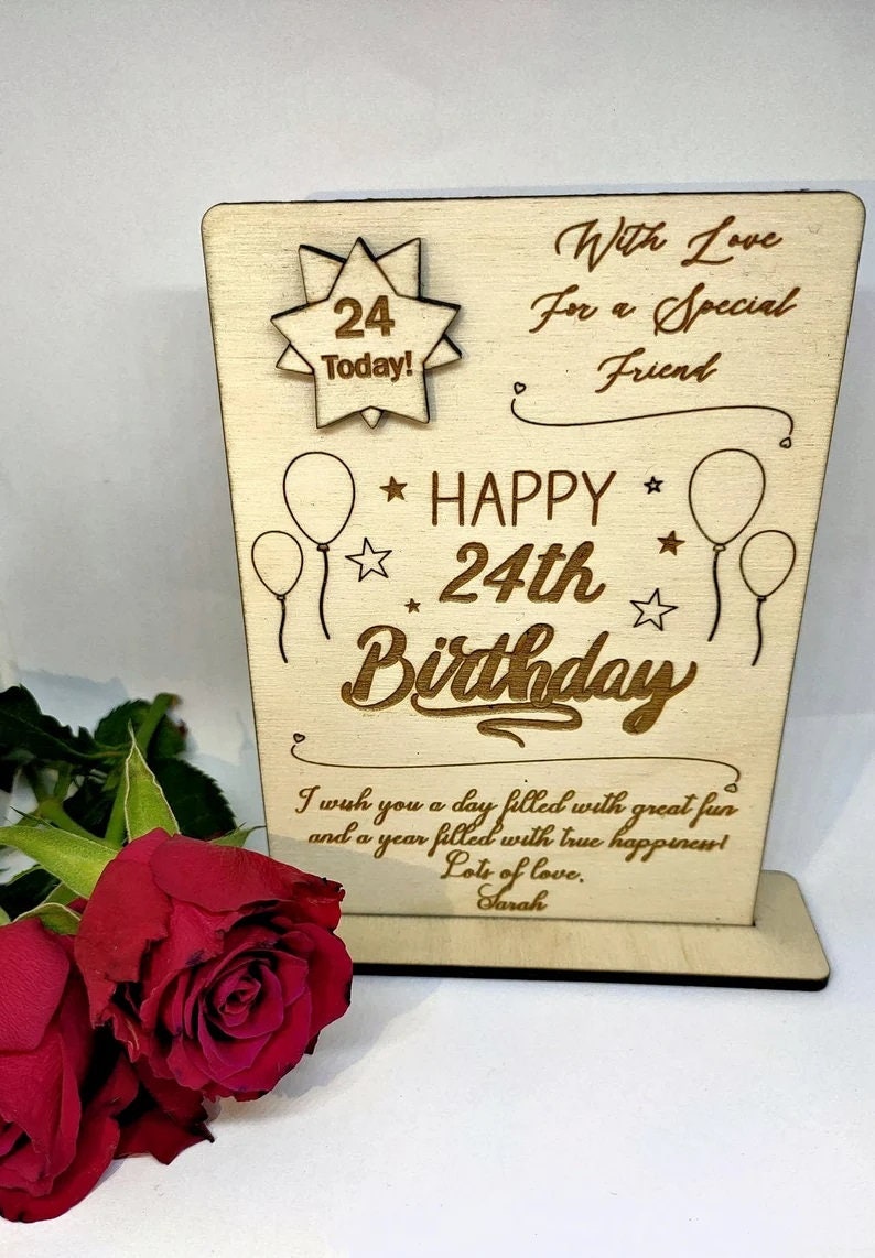 Personalised Wooden Birthday Card