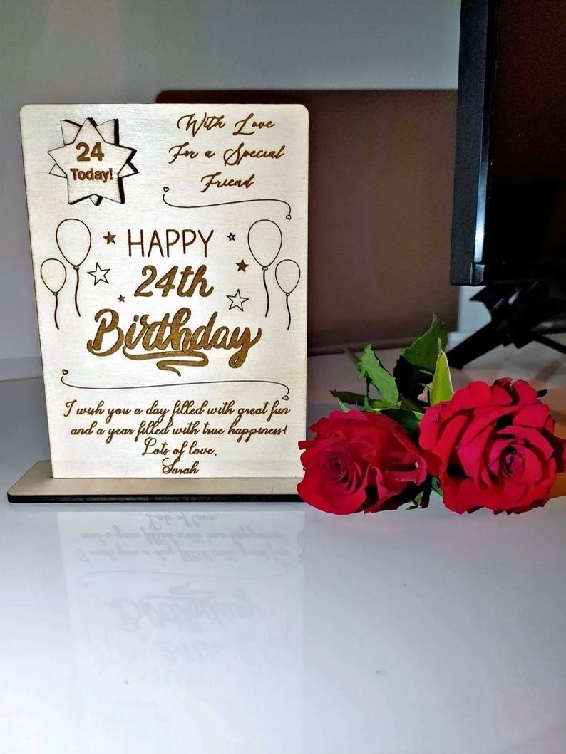 Personalised Wooden Birthday Card