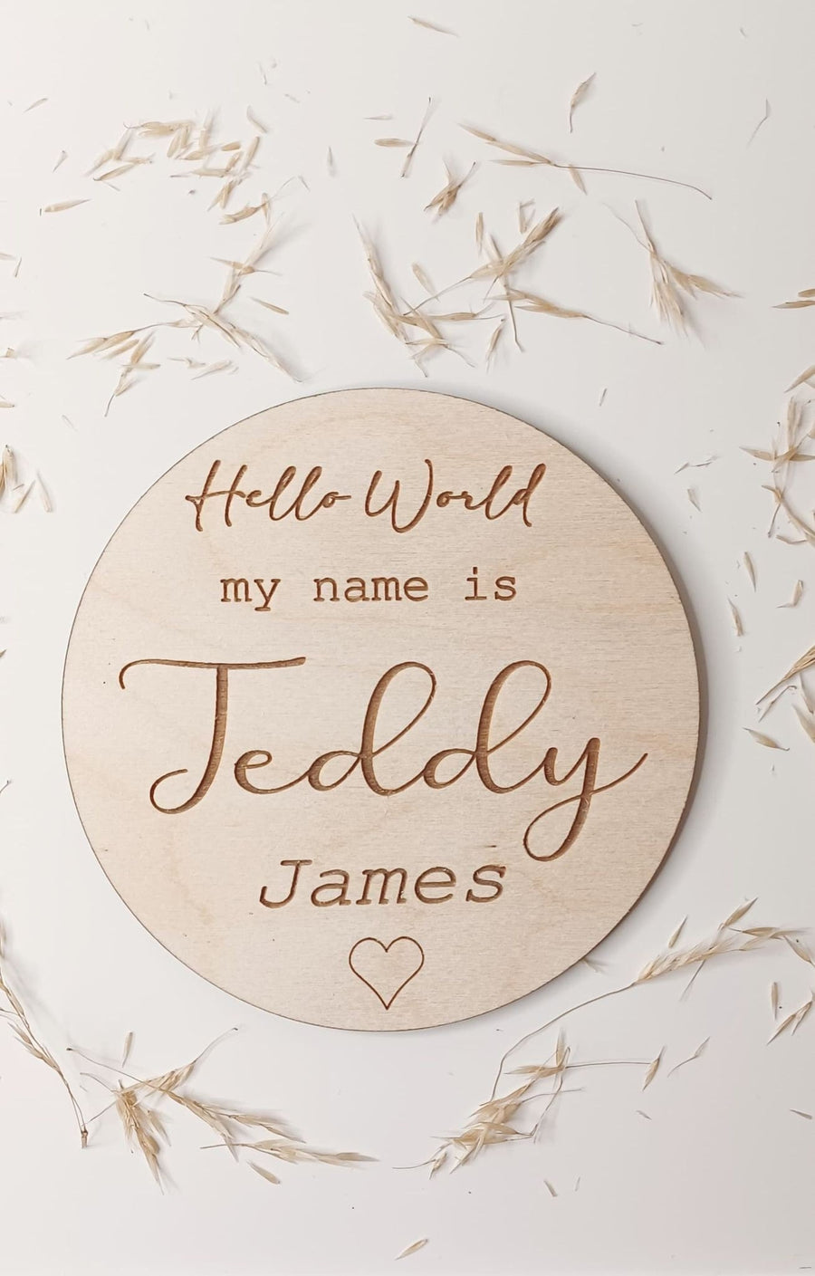 Wooden Personalised Baby Arrival Sign