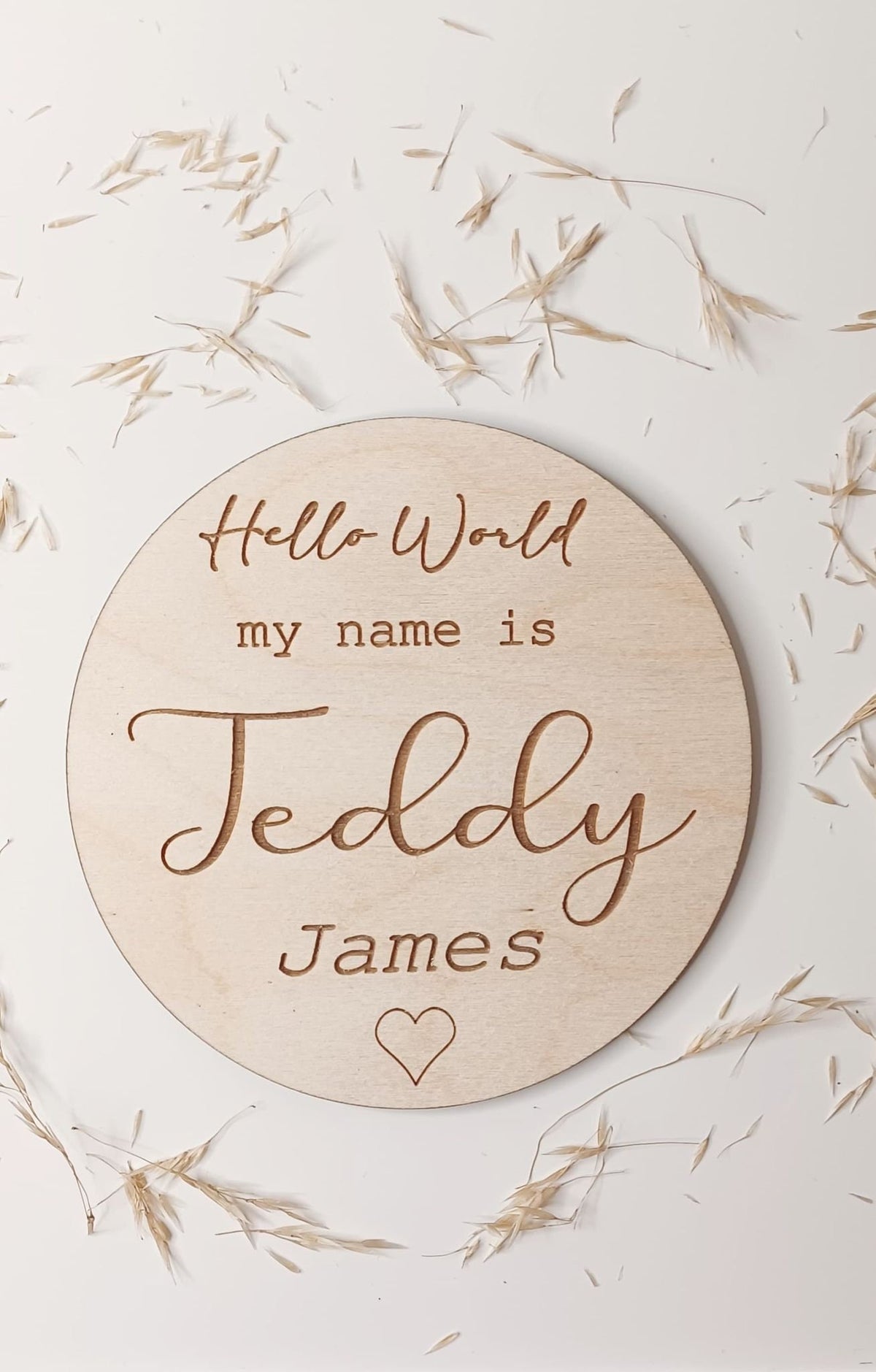 Wooden Personalised Baby Arrival Sign