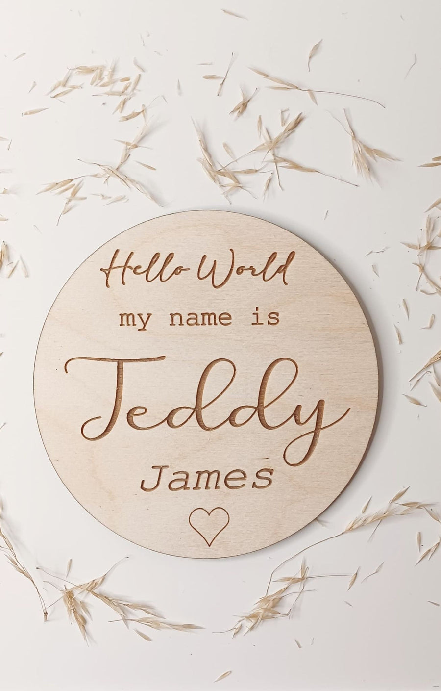 Wooden Personalised Baby Arrival Sign