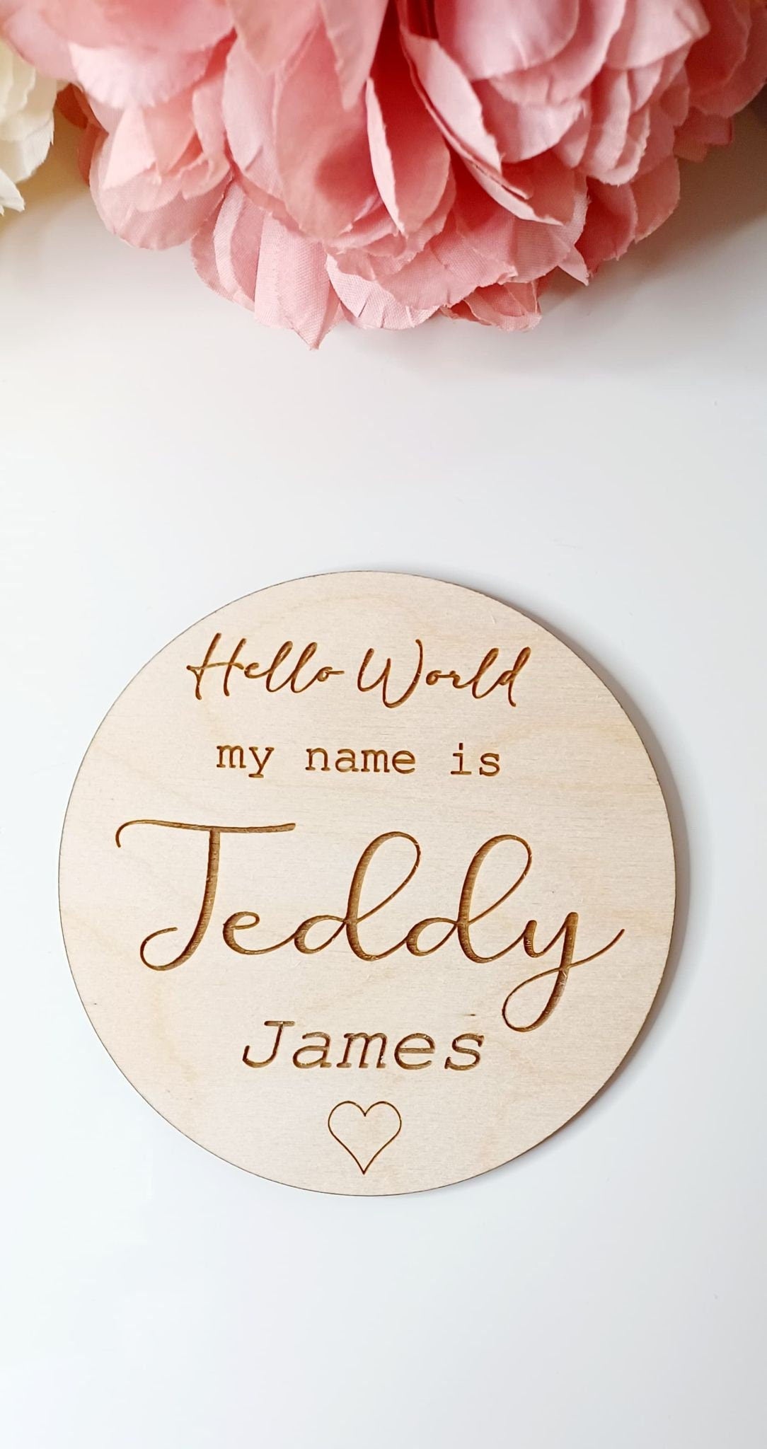 Wooden Personalised Baby Arrival Sign