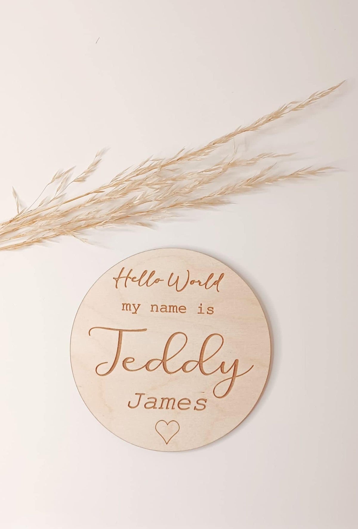 Wooden Personalised Baby Arrival Sign