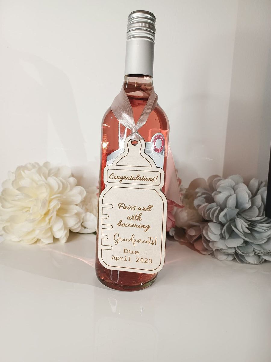 Preganancy/Baby Announcement Wine Tag
