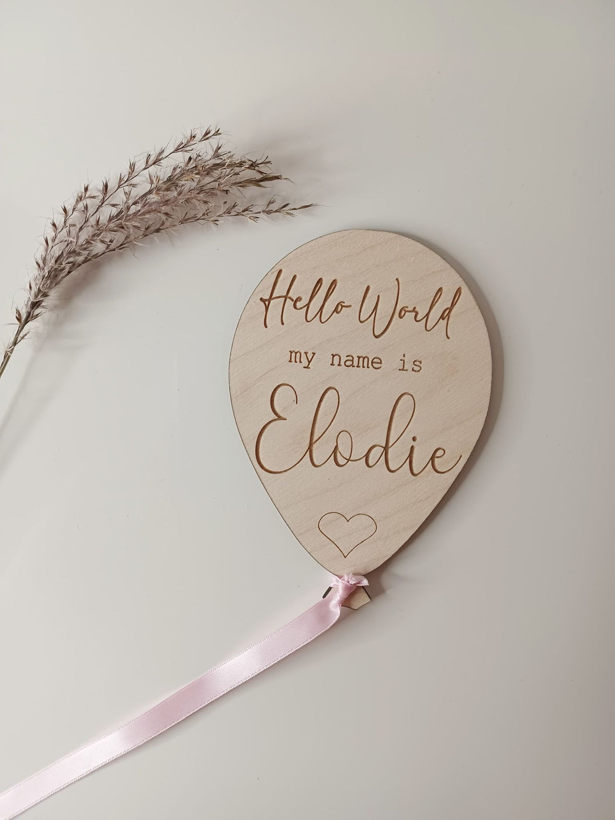 Hello World Balloon Name Plaque