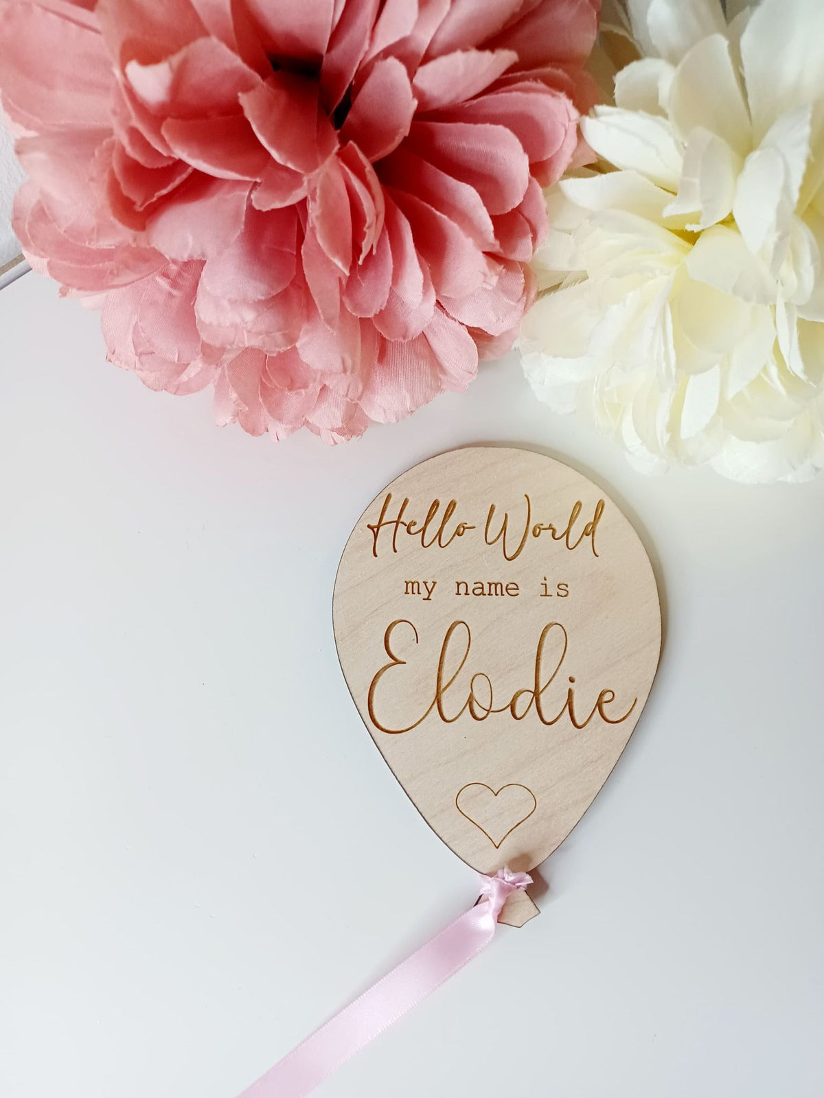 Hello World Balloon Name Plaque
